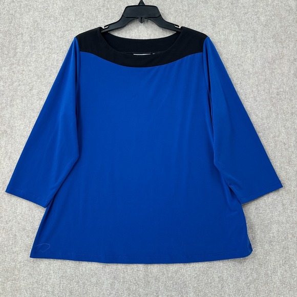 Lot of 2 Susan Graver Liquid‎ Knit Tops Womens LARGE 3/4 Sleeve - Picture 9 of 15